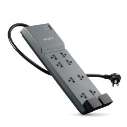 Belkin 8 Outlet Home/Office Surge Protector with 6-Foot Cord and Telephone Protection, BE108200-06