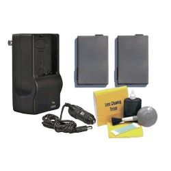 Canon High Capacity Lithium Ion Replacement for Canon BP-208 - 2 Batteries (1000Mah) + AC/DC Rapid Travel Charger + Nw Direct 5 Piece Cleaning Kit