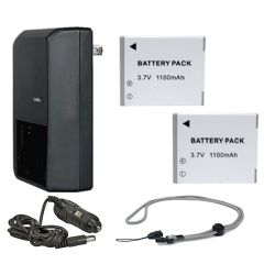 Canon PowerShot SX710 HS High Capacity Batteries (2 Units) + AC/DC Travel Charger + Multidapt Neck Strap (Black Finish)