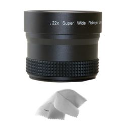Canon VIXIA HF R52 0.21x-0.22x High Grade Fish-Eye Lens + Nw Direct Micro Fiber Cleaning Cloth