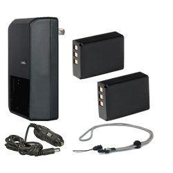 Fujifilm FinePix SL1000 'Intelligent' Batteries (2 Units) + AC/DC Travel Charger + Krusell Multidapt Neck Strap (Black Finish)