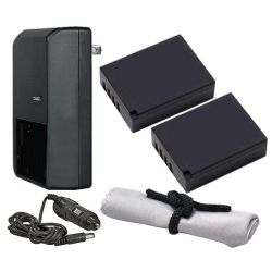 Fujifilm X-A2 High Capacity Batteries (2 Units) + AC/DC Travel Charger + Krusell Multidapt Neck Strap (Black Finish)