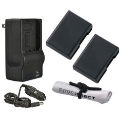 Fujifilm X-A2 High Capacity 'Intelligent' Batteries (2 Units) + AC/DC Travel Charger + Nwv Direct Microfiber Cleaning Cloth.