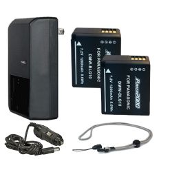 Leica D-LUX (Typ 109) High Capacity Batteries (2 Units) + AC/DC Travel Charger + Krusell Lanyard Neck Strap (Black Finish)