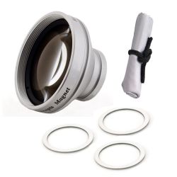 JVC PICSIO GC-FM1 0.45x Wide Angle Lens With Macro (Modification Style) Magnetic Type + Cronies Micro-Fiber Cleaning Cloth