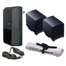 Canon VIXIA HF G20 High Capacity 'Intelligent' Batteries (2 Units) + AC/DC Travel Charger + Nw Direct Microfiber Cleaning Cloth.