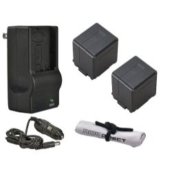 Panasonic HDC-SDT750K High Capacity Intelligent Batteries (2 Units) + AC/DC Travel Charger + Nw Direct Microfiber Cleaning Cloth.