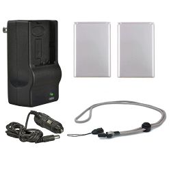 Sanyo Xacti VPC-FH1A High Capacity Intelligent Batteries (2 Units) + AC/DC Travel Charger + Nw Direct Microfiber Cleaning Cloth.