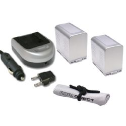Panasonic AG-DVC20 High Capacity Intelligent Batteries (2 Units) + AC/DC Travel Charger + Nw Direct Microfiber Cleaning Cloth.