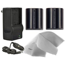 Panasonic Lumix DMC-FZ50 High Capacity Batteries (2 Units) + AC/DC Travel Charger + Nw Direct Microfiber Cleaning Cloth.