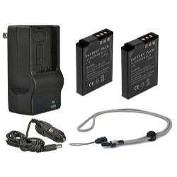 Nikon S630 High Capacity Batteries (2 Units) + AC/DC Travel Charger + Krusell Multidapt Neck Strap (Black Finish)