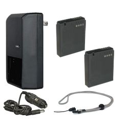 Leica D-LUX 6 High Capacity Batteries (2 Units) + AC/DC Travel Charger + Krusell Multidapt Neck Strap (Black Finish)