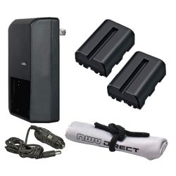Sony Alpha DSLR-A500 'Intelligent' Batteries (2 Units) + AC/DC Travel Charger + Nw Direct Microfiber Cleaning Cloth.