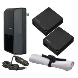Panasonic Lumix DMC-GF5 'Intelligent' Batteries (2 Units) + AC/DC Travel Charger + Nw Direct Microfiber Cleaning Cloth.