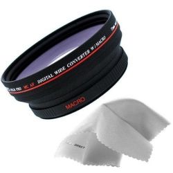 Casio Exilim Pro EX-F1 0.5x High Definition Wide Angle Lens (62mm) Made By Optics + Nw Direct Micro Fiber Cleaning Cloth