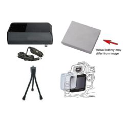 CB-2LS & NB-1L Comptatible High Capacity Battery And Rapid Charger Kit + Mini Tripod + Screen Protector