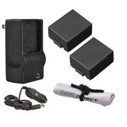 Panasonic Lumix DMC-GH1 'Intelligent' Batteries (2 Units) + AC/DC Travel Charger + Nw Direct Microfiber Cleaning Cloth.