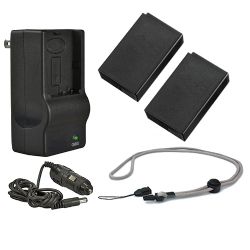 Nikon 1 J1 'Intelligent' Batteries (2 Units) + AC/DC Travel Charger + Krusell Multidapt Neck Strap (Black Finish)