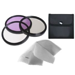 High Grade Multi-Coated, Multi-Threaded, 3 Piece Lens Filter Kit (58mm) + Nw Direct Microfiber Cleaning Cloth. (Alternative For Hoya GIK58GB)