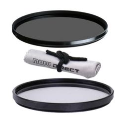 Vivitar High Grade 67mm UV (Skylight 1A) Filter, Vivitar High Grade 67mm Circular Polarizing Filter, & Nw Direct Microfiber Cleaning Cloth. (Alternative For Tiffen Part# 67PTP)