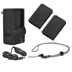 Nikon DL24-500 High Capacity Batteries (2 Units) + AC/DC Travel Charger + Krusell Multidapt Neck Strap (Black Finish)