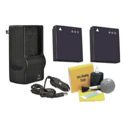 Panasonic High Capacity Lithium Ion Replacement for Panasonic CGA-S008 - 2 Batteries (1200Mah) + AC/DC Rapid Travel Charger + Nw Direct 5 Piece Cleaning Kit