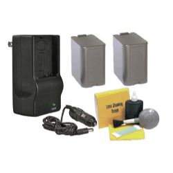 Panasonic High Capacity Lithium Ion Replacement for Panasonic CGR-D28, (Aka, CGR-D320) - 2 Batteries (3000Mah) + AC/DC Rapid Travel Charger + Nw Direct 5 Piece Cleaning Kit