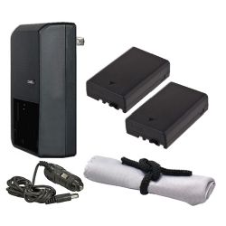 Pentax K-50 High Capacity 'Intelligent' Batteries (2 Units) + AC/DC Travel Charger + Microfiber Cleaning Cloth.