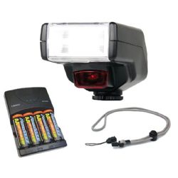 Sony Cyber-shot DSC-RX100 II Bounce & Swivel Flash (TTL) + High Powered AC Rapid Charger With Batteries + Multi-Interface Adapter + Lanyard Strap