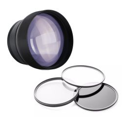 Sony FDR-AX100 2.2x High Definition Super Telephoto Lens + 62mm 3 Piece Filter Kit + Stepping Ring 62-58 + Nw Direct 5 Piece Cleaning Kit