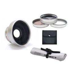 Sony HDR-CX330 High Definition 0.45x Wide Angle Lens w/Macro (37mm) + 3 Piece Lens Filter Kit (37mm) + Nw Direct Microfiber Cleaning Cloth