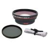 Canon EOS Rebel T5 HD (High Definition) 0.5x Wide Angle Lens With Macro + 82mm Circular Polarizing Filter + Nw Direct Micro Fiber Cleaning Cloth + (Rings 52, 58, 62 & 67)