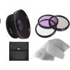 Canon PowerShot SX520 HS 0.5X High Definition Super Wide Angle Lens w/ Macro (Includes Necessary Lens/Filter Adapters) + 52mm 3 Piece Filter Kit + Nw Direct Micro Fiber Cleaning Cloth