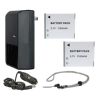 Fujifilm X70 High Capacity Batteries (2 Units) + AC/DC Travel Charger + Krusell Lanyard Neck Strap (Black Finish)