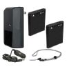 Leica C High Capacity Batteries (2 Units) + AC/DC Travel Charger + Krusell Multidapt Neck Strap (Black Finish)