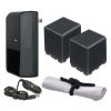 Panasonic HC-X900M High Capacity Intelligent Batteries (2 Units) + AC/DC Travel Charger + Nw Direct Microfiber Cleaning Cloth.