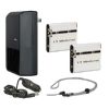 Sony Cybershot DSC-W180 High Capacity Batteries (2 Units) + AC/DC Travel Charger + Krusell Multidapt Neck Strap (Black Finish)