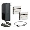 Sony Cybershot DSC-S2100 High Capacity Batteries (2 Units) + AC/DC Travel Charger + Krusell Multidapt Neck Strap (Black Finish)