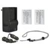 Nikon CoolPix P100 High Capacity Batteries (2 Units) + AC/DC Travel Charger + Krusell Multidapt Neck Strap (Black Finish)