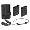 Nikon S6000 High Capacity Batteries (2 Units) + AC/DC Travel Charger + Krusell Multidapt Neck Strap (Black Finish)