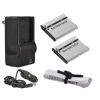 Olympus SP-800UZ High Capacity Batteries (2 Units) + AC/DC Travel Charger + Nw Direct Microfiber Cleaning Cloth.