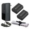 Sony Cybershot DSC-HX1 High Capacity Batteries (2 Units) + AC/DC Travel Charger + Nw Direct Microfiber Cleaning Cloth.