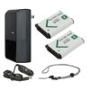 Sony Cyber-Shot DSC-HX300 High Capacity Batteries (2 Units) + AC/DC Travel Charger + Krusell Multidapt Neck Strap (Black Finish)