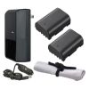 Panasonic Lumix DMC-GH3 'Intelligent' Batteries (2 Units) + AC/DC Travel Charger + Nw Direct Microfiber Cleaning Cloth.
