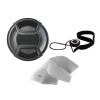 Canon EOS 1Ds Mark II Lens Cap Center Pinch (52mm) + Lens Cap Holder + Nw Direct Microfiber Cleaning Cloth.