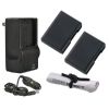 Nikon D5500 High Capacity 'Intelligent' Batteries (2 Units) + AC/DC Travel Charger + Nw Direct Microfiber Cleaning Cloth.