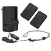 Nikon DL24-500 High Capacity Batteries (2 Units) + AC/DC Travel Charger + Krusell Multidapt Neck Strap (Black Finish)