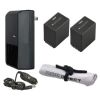 Panasonic HDC-TM90(K) High Capacity Intelligent Batteries (2 Units) + AC/DC Travel Charger + Microfiber Cleaning Cloth.