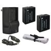 Panasonic Lumix DMC-FZ1000 'Intelligent' Batteries (2 Units) + AC/DC Travel Charger + Nw Direct Microfiber Cleaning Cloth.
