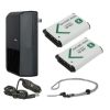 Sony Cyber-shot DSC-HX400 High Capacity Batteries (2 Units) + AC/DC Travel Charger + Krusell Multidapt Neck Strap (Black Finish)